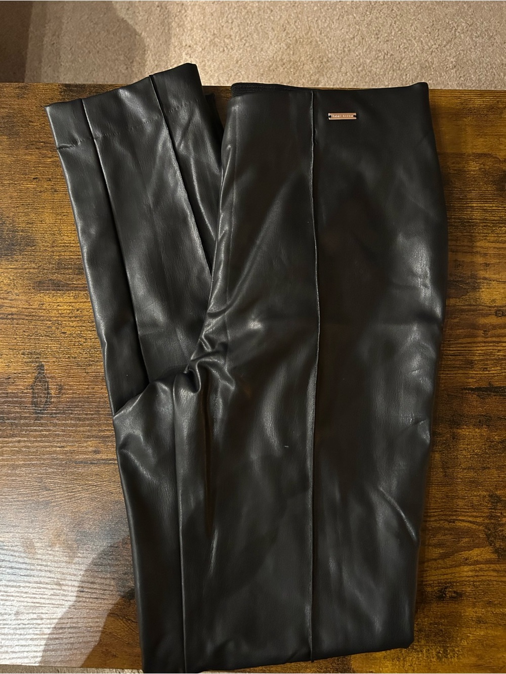 Anne Klein Black Faux Leather Women’s Pants